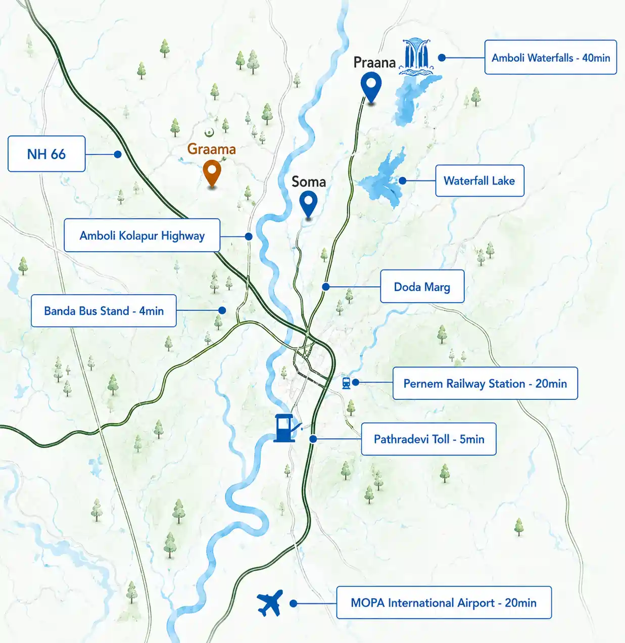 Vedic City Goa Location Map